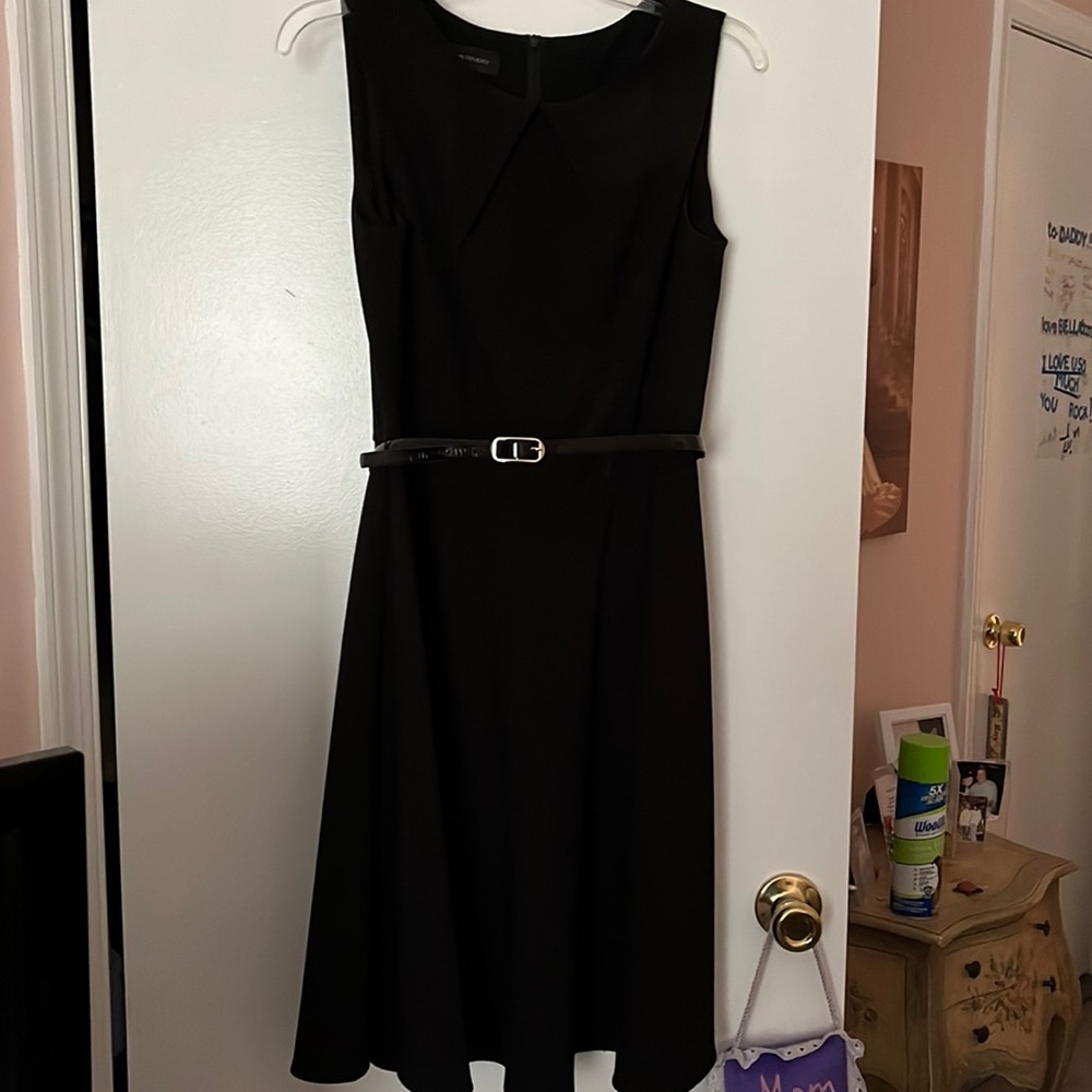 Black dress with belt